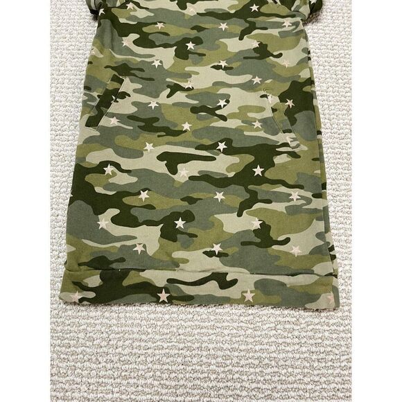 GAP KIDS Green Camo Sweatshirt Dress Girls SIZE S Stars Zipper Accents Cotton - Picture 4 of 8